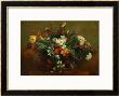 Bright Yellow Flowers By An Old Ornate Object by Eugene Delacroix Limited Edition Print