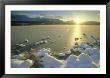 Loch Morlich At Sunset In Winter, Snow-Covered Rocks, Loch Cairngorms National Park, Scotland by Mark Hamblin Limited Edition Print