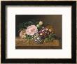 Bouquet Of Pink Camellias And Primula On Marble Ledge by Johan Laurentz Jensen Limited Edition Print