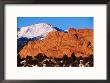 Gateway Rock Garden Of The Gods Park With Pikes Peak In Background, Colorado Springs, U.S.A. by Curtis Martin Limited Edition Print
