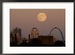 A Full Moon Rises Behind Downtown Saint Louis Buildings And The Gateway Arch Friday, October 6, 200 by Charlie Riedel Limited Edition Print