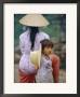 Portrait Of A Child And Mother Wearing Big Hats, Vietnam by Jane Sweeney Limited Edition Print