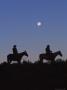 Silhouette Of Cowboys On Horses, Seneca, Or by Inga Spence Limited Edition Print