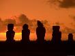 Statues, Or Moai, On A Platform Or Ahu Called Ahu Tahai Near Hanga Roa by Lee Foster Limited Edition Print