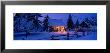 Log House With Christmas Lights, Laurentians, Canada by Panoramic Images Limited Edition Pricing Art Print