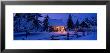 Log House With Christmas Lights, Laurentians, Canada by Panoramic Images Limited Edition Print