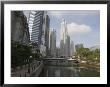 Cavenagh Bridge And The Singapore River Looking Towards The Financial District, Singapore by Amanda Hall Limited Edition Print