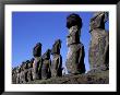 Polynesian Girl With Huge Moai, Ahu Tongariki, Easter Island, Chile by Keren Su Limited Edition Print