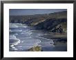 Surf And Tin Mine Chimneys In Distance, Porthtowan, Cornwall, England, United Kingdom by D H Webster Limited Edition Print