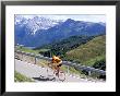 Cyclist Riding Over Sella Pass, 2244M, Dolomites, Alto Adige, Italy by Richard Nebesky Limited Edition Print