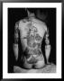 Man's Back Tattooed Of A Man Dancing With A Chrysanthemum, Design Known As The Gambler's Tattoo by Alfred Eisenstaedt Limited Edition Print