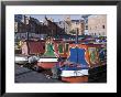 Narrow Boats And Barges Moored At Gas Street Canal Basin, City Centre, Birmingham, England by David Hughes Limited Edition Print