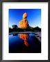 Balanced Rock Reflected In Pool At Sunrise, Arches National Park, Utah by David Tomlinson Limited Edition Print