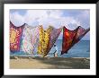 Batiks On Line On The Beach, Turtle Beach, Tobago, West Indies, Caribbean, Central America by Michael Newton Limited Edition Pricing Art Print