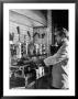 Waiter Using Espresso Machine In Restaurant At Cafe Partenopea by Fred Lyon Limited Edition Print