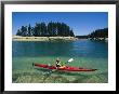 Woman Kayaks Through The Clear Water Of Penobscot Bay, Maine by Skip Brown Limited Edition Print