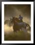 Cowgirl Rounding-Up Wild Horses, Or by B Gillingham Limited Edition Print