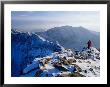 Walking Narrow Ridge Between Carrauntoohill And Beenkeragh In The Magillicuddy Reeks, Ireland by Gareth Mccormack Limited Edition Print