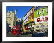 Double Decker Bus And Advertisements, Piccadilly Circus, London, England, Uk by Roy Rainford Limited Edition Print