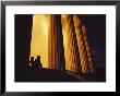 Two Girls In Silhouette Sit On The Steps Of The Lincoln Memorial by Raul Touzon Limited Edition Pricing Art Print