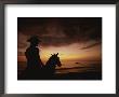 Horseback Rider Silhouetted On A Beach At Sunset, Costa Rica by Michael Melford Limited Edition Print
