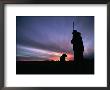 A Silhouetted Hunter And His Dog At Twilight by Gordon Wiltsie Limited Edition Print