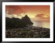 Sunset View Of The Pitons And Soufriere, St. Lucia by Walter Bibikow Limited Edition Print