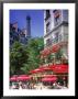 Cafe And Eiffel Tower, Paris, France by Peter Adams Limited Edition Pricing Art Print