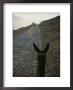 A Couple And A Donkey Walk Up The Cobblestone Road To The Acropolis by Tino Soriano Limited Edition Print