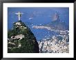 Statue Of Christ The Redeemer Overlooking City And Sugar Loaf Mountain, South America by Marco Simoni Limited Edition Print