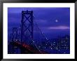 The Bay Bridge With A Full Moon And City Skyline, San Francisco, California, Usa by Jan Stromme Limited Edition Print