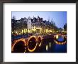 Lights On The Bridges At Night On The Keizersgracht In Amsterdam, Holland by Roy Rainford Limited Edition Print