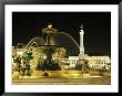 Rossio Square (Dom Pedro Iv Square) At Night, Lisbon, Portugal, Europe by Yadid Levy Limited Edition Print