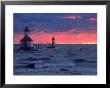 Sunset, Lighthouse, Benton Harbor, Mi by Charles Benes Limited Edition Print