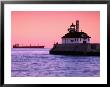 South Breakwater Outer Lighthouse At Dawn, With Ship On Horizon, Duluth Harbor, Duluth, Usa by Richard Cummins Limited Edition Print