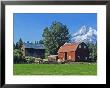 Red Barn In The Hood Valley, Mt Hood, Oregon, Usa by Chuck Haney Limited Edition Print
