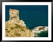 Hiker Approaches Genoan Tower, Cap Corse, Corsica, France by Trish Drury Limited Edition Print
