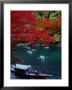 Boats With Tourists Showing Arashiyama's Autumn Colours, Kyoto, Japan by Frank Carter Limited Edition Print