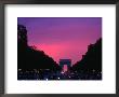 Traffic On The Champs-Elysees And The Arc De Triomphe After Sunset, Paris, Ile-De-France, France by Izzet Keribar Limited Edition Print