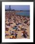 Crowded Beach Of Platja De La Nova Icaria, Barcelona, Spain by Stephen Saks Limited Edition Print