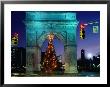 Decorated Christmas Tree In Washington Square Park, New York City, New York, Usa by Bill Wassman Limited Edition Print