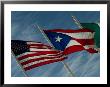 American, Puerto Rican And Italian Flags Waving Against A Blue Sky by Todd Gipstein Limited Edition Print