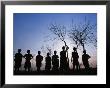 Group Of Village Children Silhouetted In Nsasje District, Southern, Malawi by Jerry Galea Limited Edition Print