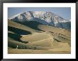 Hikers Among The Sand Dunes With A Snow-Covered Mountain Rising In The Background by Walter Meayers Edwards Limited Edition Pricing Art Print