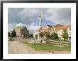 Mosque And Trinity Column In Szechenyi Ter Square, Pecs, Hungary by Walter Bibikow Limited Edition Print