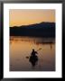 A Boater Paddles On Mystic Lake At Twilight by Phil Schermeister Limited Edition Print