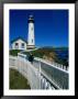Two Girls Leaning On Railing At Pigeon Point Lighthouse, San Mateo County, Usa by Mark & Audrey Gibson Limited Edition Print