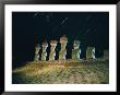 A View Of The Night Sky And Illuminated Moai by Richard Nowitz Limited Edition Pricing Art Print