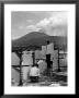 View Of Mount Vesuvius From The Town Of Torre Annunciata With Men Tending To Drying Pasta by Alfred Eisenstaedt Limited Edition Print