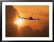 Jumbo Jet Banking Into Sunset by Peter Walton Limited Edition Print